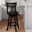 Tabouret de bar de 30 po de hauteur, siège en tissu gris anthracite, fonction pivotante de revêtement et-1672069927-1672069926