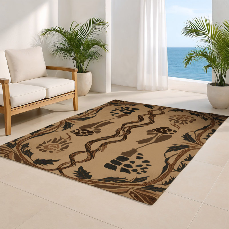Tapis d'intérieur et d'extérieur brun Nature, Rectangulaire 8 pi x 10 pi