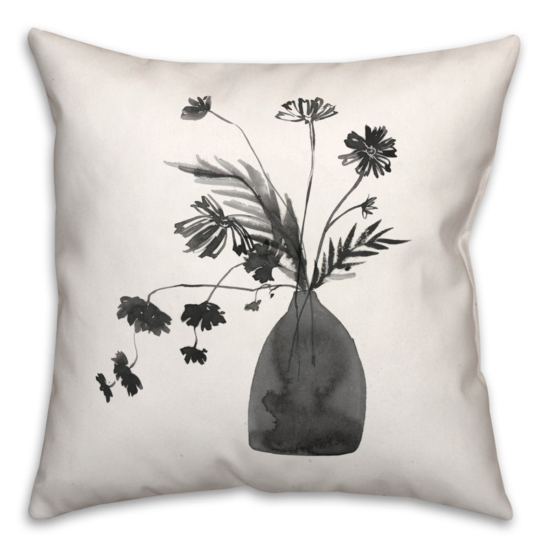 Coussin Monochromatique Floral III