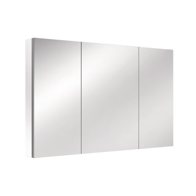 Frameless Medicine Cabinet With 3 Mirror Door Recessed Or Surface-Mount Bathroom Mirror Cabinet Rectangular Aluminum Bathroom Vanity Mirror Cabinet With Adjustable Shelves