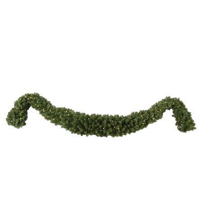 9' x 15" Pre-Lit Perego Artificial Christmas Garland - Clear LED Lights