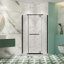 Porte de douche pivotante noire matte - 36 000 fois ouverte et fermée en verre trempé pour salle de bain-128856214