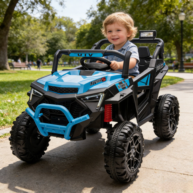Voiture 24V 400W pour enfants avec télécommande pour les parents, voiture électrique à piles pour tout-petits, Bleu