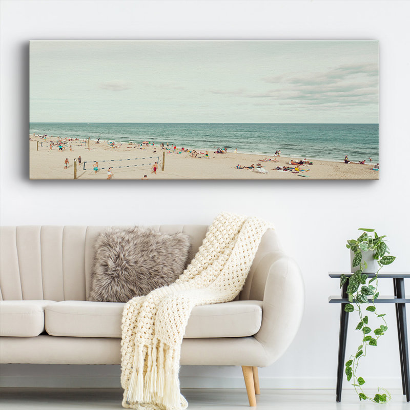 Jour à la plage sur toile, H 8 po x l 20 po x P 1,5 po
