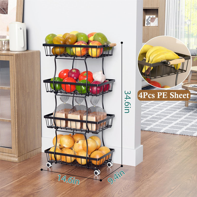 Noriah 33.7'' H x 14.49'' W Utility Cart with Wheels