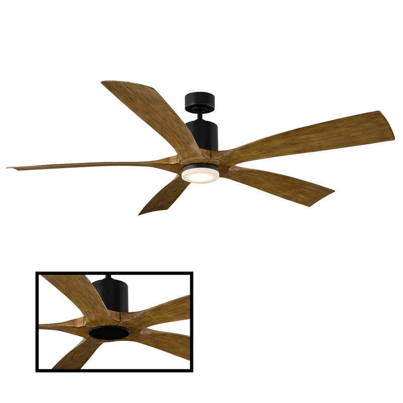 70" Aviator 5 - Blade Outdoor / Indoor Smart Ceiling Fan with Bluetooth Remote Control Included, Works With Alexa and iOS or Android App