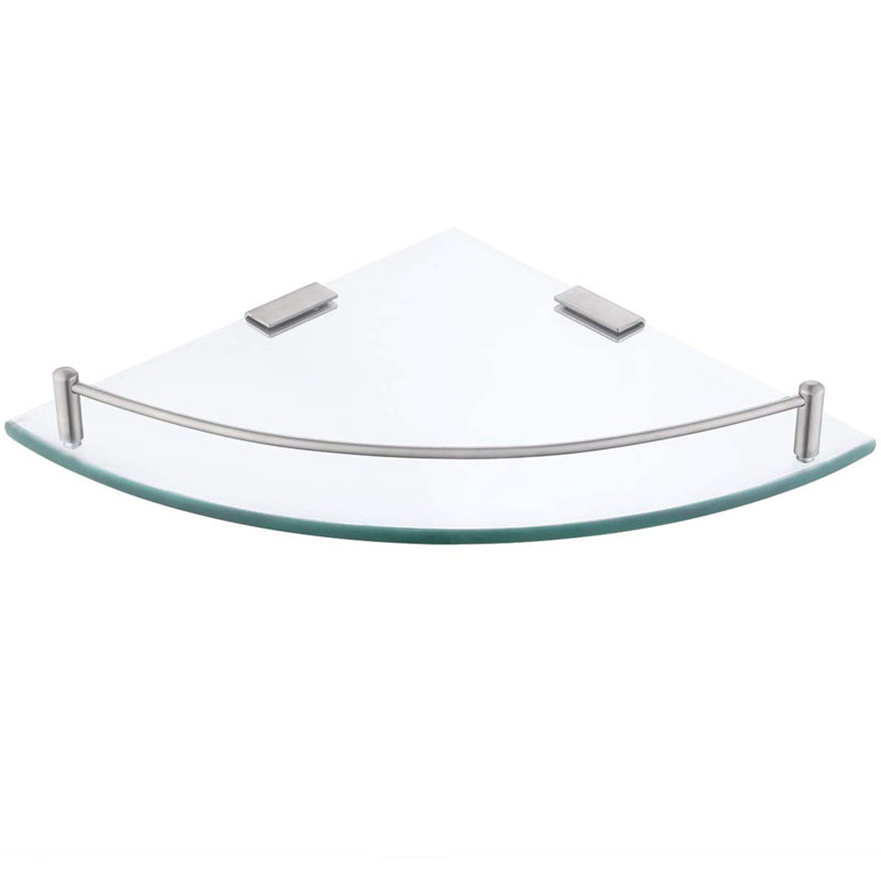 Hillsg Triangle Glass Floating Shelf, White