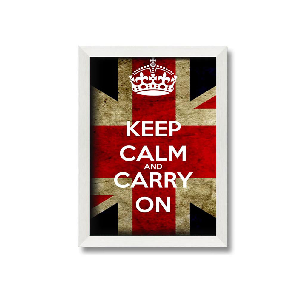 Kerio Keep Calm And Carry On Flag Framed Print Wall Art