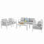 Ensemble de conversation de patio 5 pièces en aluminium 5 pièces, canapé d'extérieur 7 places avec coussins épais et structure et table basse-1860838022-1860838021