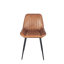 Mariners 52cm H Genuine Leather Upholstered Metal Upholstered Back Side Chair-228069379