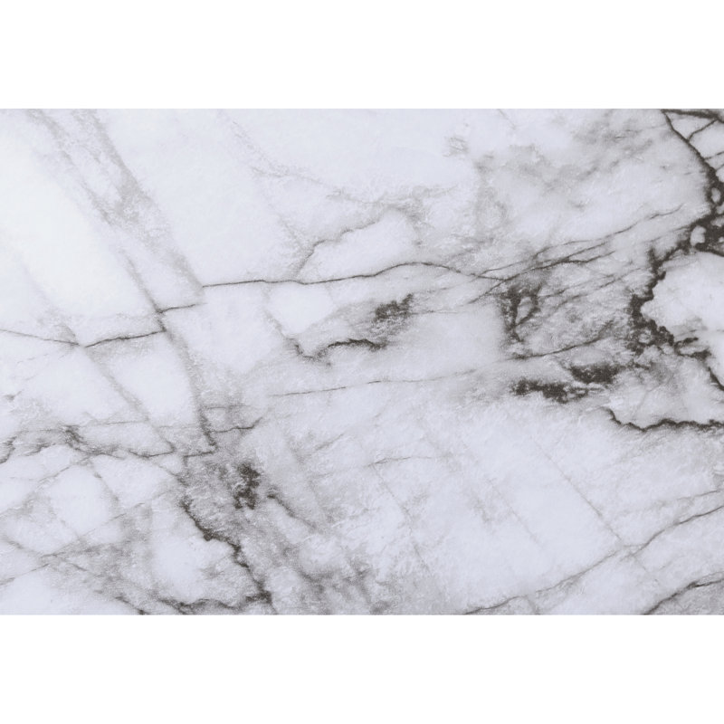 Family Room Table - 3Pcs, Coffee & 2 End Tables, White Marble-Like, Grey Metal Position