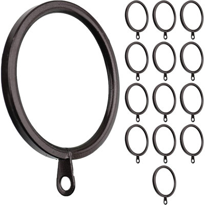 Meriville 14 Pcs Metal Flat Curtain Rings With Eyelets