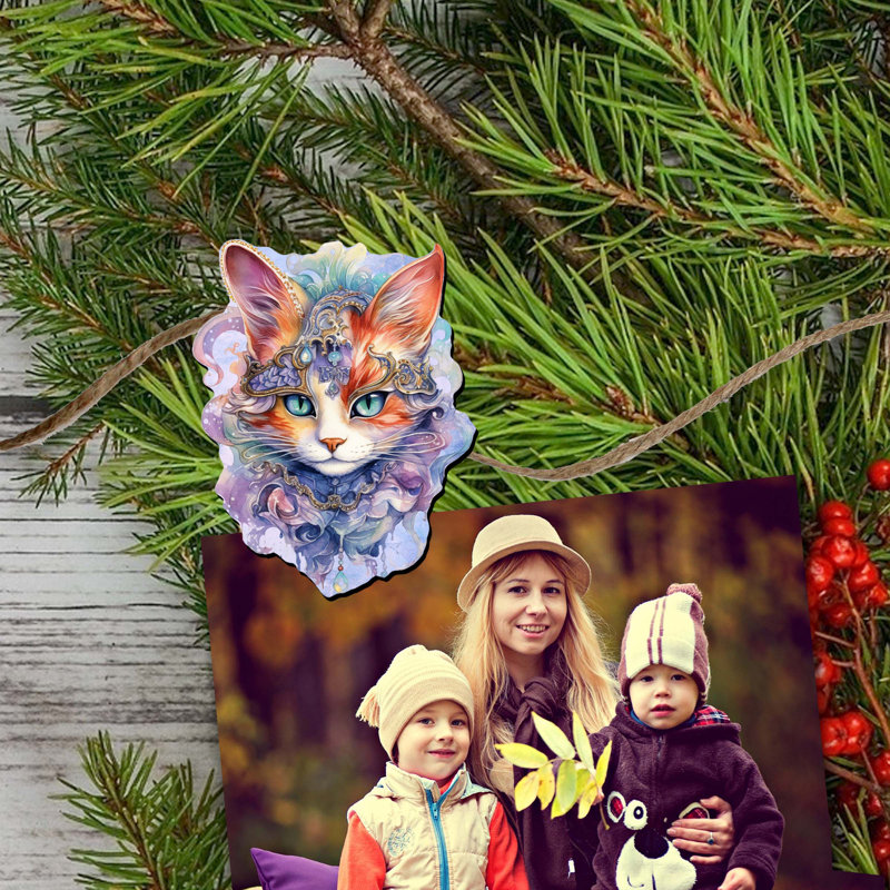 Ensemble de 6 ornements décoratifs à pince en forme de chat pour chats par Debrekht