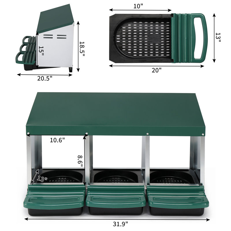 Ernette Nesting Boxes, Green