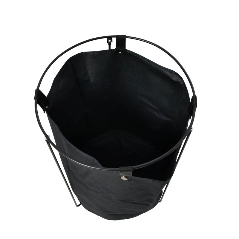 Black Metal Frame Laundry Hamper with Removable Canvas Bag