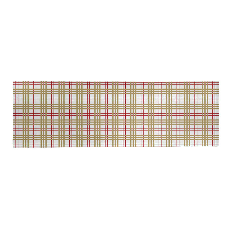 Tapis beige / blanc à carreaux, Tapis de couloir 2 pi 6 po x 8 pi