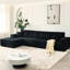 Canapé modulaire en velours côtelé de luxe de 139,3 po à 4 places avec canapé en L et coussins, sans installation pour le salon Tea Time-1038044874-1038044879-1038044864