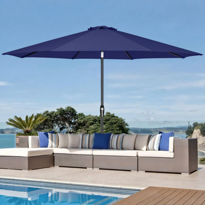 Parasol 11 pi Ptio avec inclinaison automatique, 8 nervures robustes, mât en aluminium