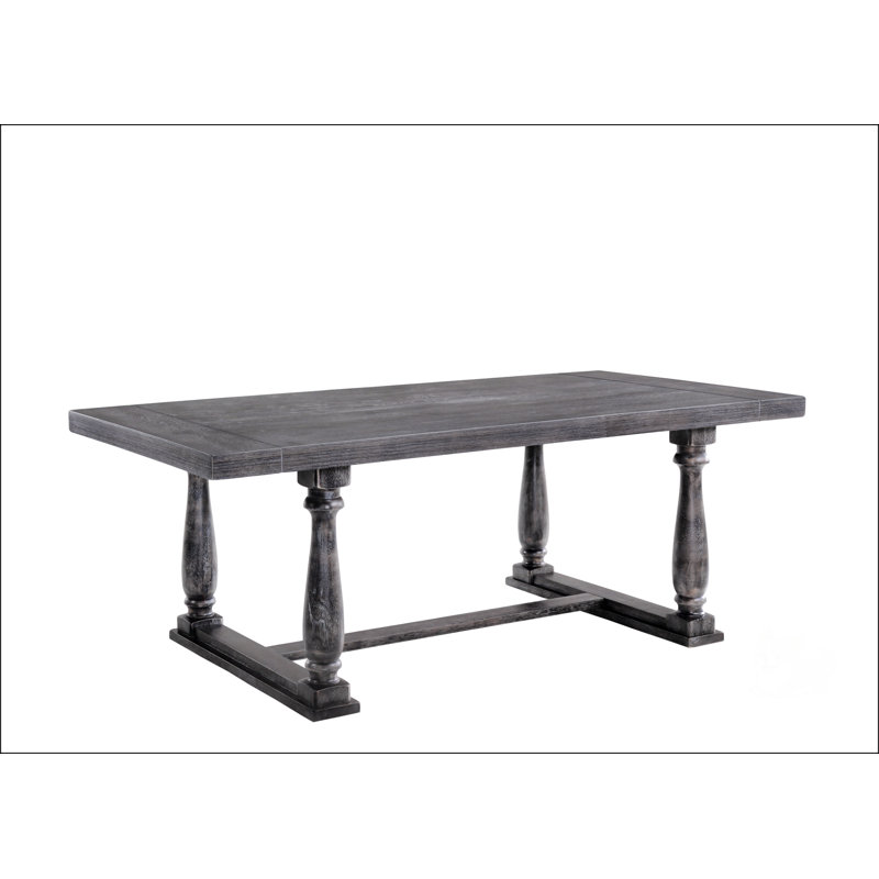 Table de salle à manger patinée, Gris / Chêne