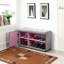 Banc de rangement pour chaussures de 18 po de hauteur, finition gris argenté et banc compartiment
