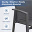 Ensemble de 4 chaises de patio en aluminium de 22,44 pouces de largeur, entièrement assemblées et empilables