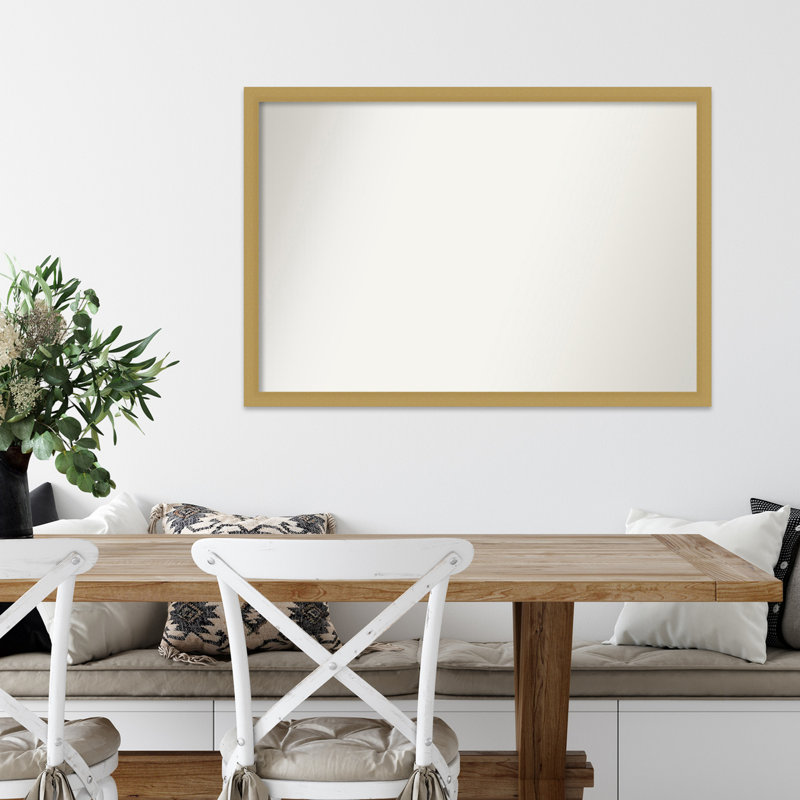 Grace Narrow Non-Beveled Wall Mirror, 26" H x 38" W, Brushed Gold