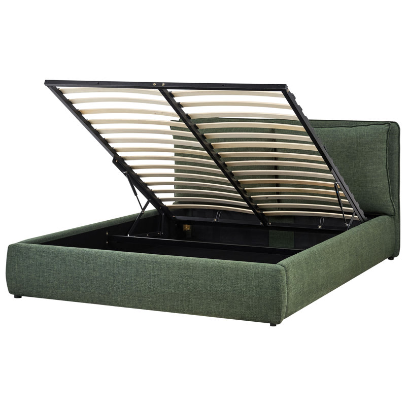 Ottoman Bed Fabric BAJONNA 200 cm, Green, European Kingsize (160 x 200 cm)