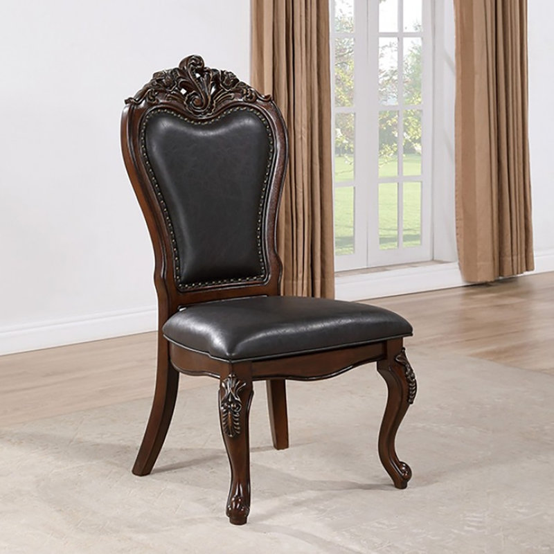 Lohey Side Chair(set Of 2), Black, Dark Cherry