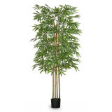 Primrue Artificial Bamboo Tree 5 Feet Tall Tropical Home Decoration, 60 Inches