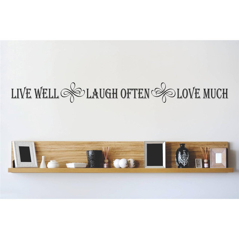 Décalcomanie murale très bien pour rire live, Noir, H 6 po x l 30 po x P 0,16 po