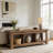 62.99-Inch Solid Wood Console Table, Farmhouse Low Sofa Table TV Media With Storage For Entryway, Living Room-126594158