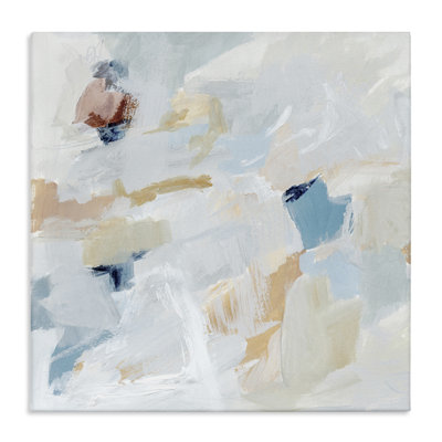 Subtle Abstract with Blue Floater Canvas Wall Art by Victoria Barnes