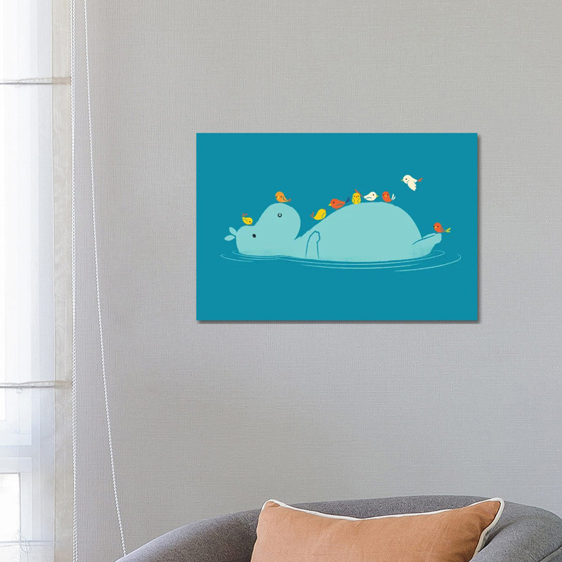 Floating Hippo by Jay Fleck - Wrapped Canvas Print, 66.04 cm H x 45.72 cm W x 1.91 cm D