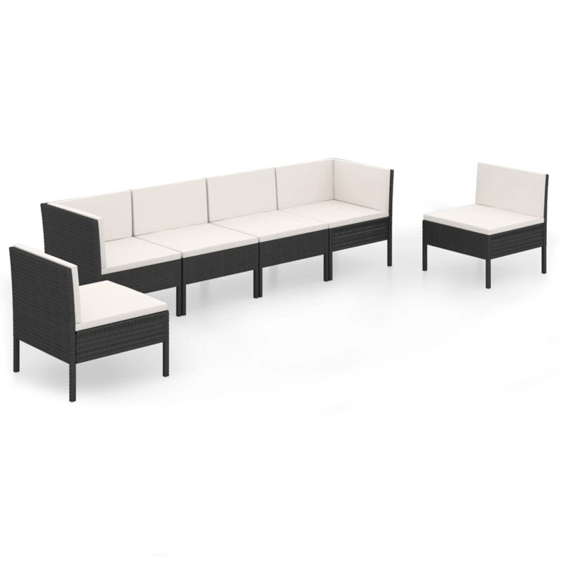 Tymera 27.2" Wide Square Patio Sectional Set with Cushions