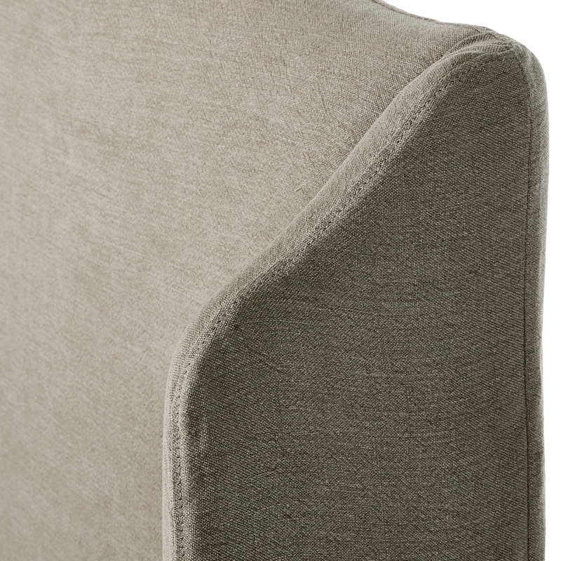 Meryl Upholstered Wingback Bed, Queen, Broadway Stone