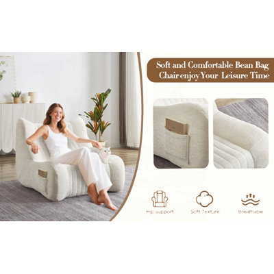Pouf poire pour adultes avec accoudoirs - Pouf poire surdimensionné et confortable, canapé de sol relaxant, fauteuil d'appoint pour salon, chambre