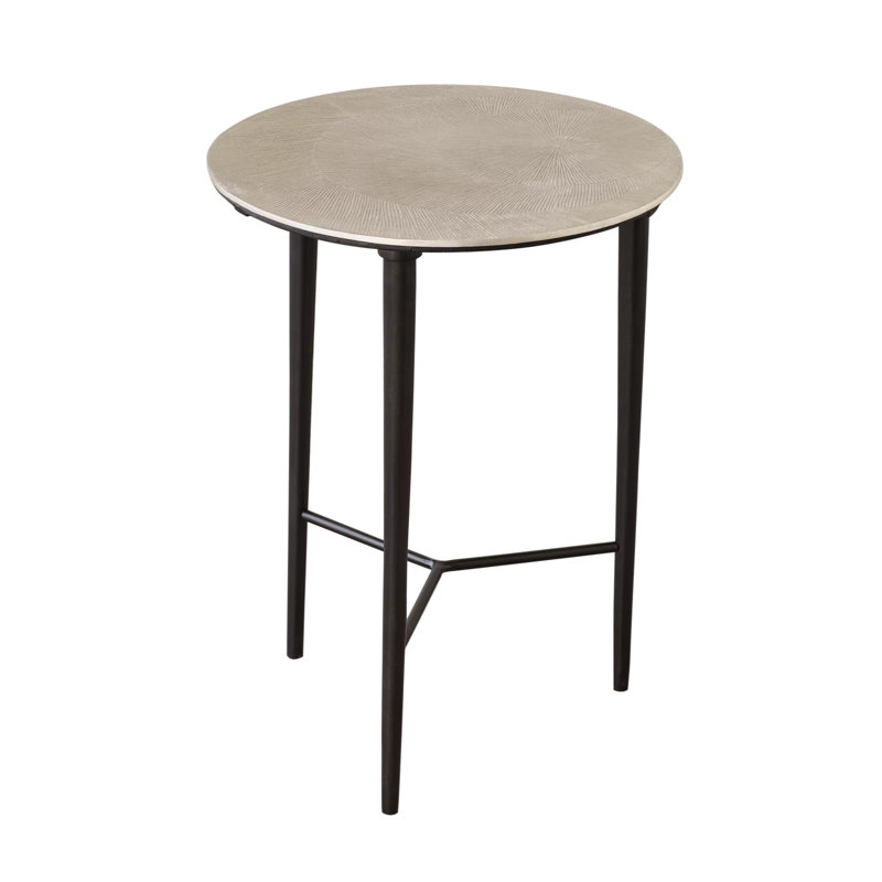 Circle Etched Accent Table, Gray