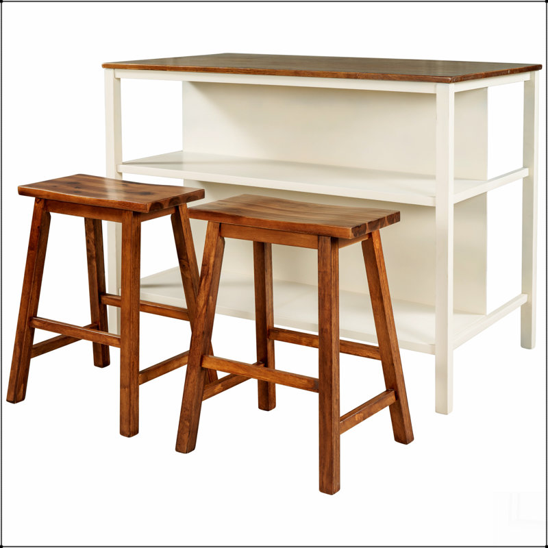 Ensemble d'îlot de cuisine 3 pièces 45 po avec 2 sièges
