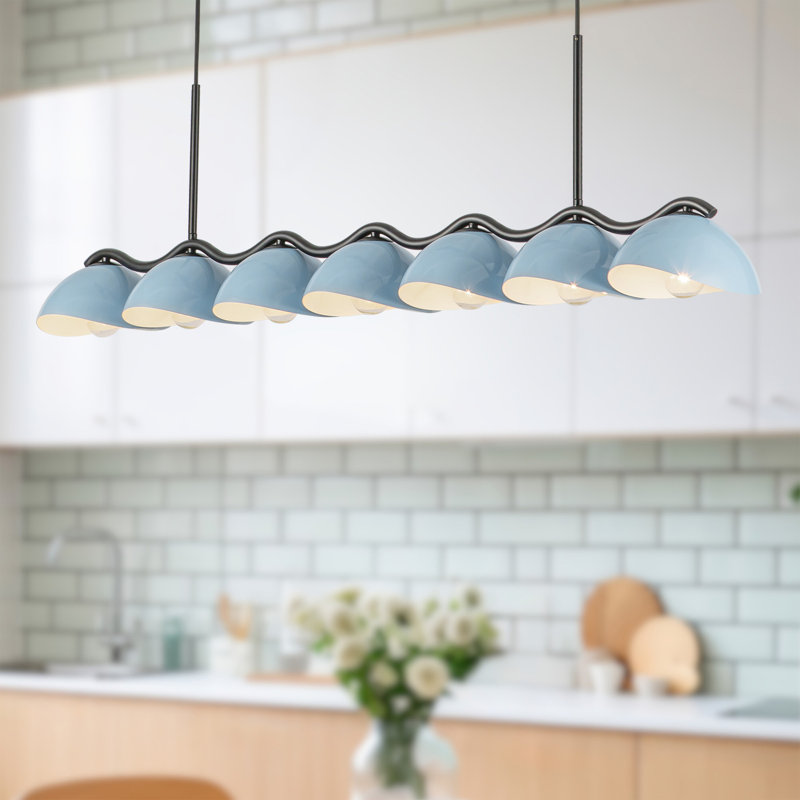 Atlas 42-In Linear Pendant, Cerulean