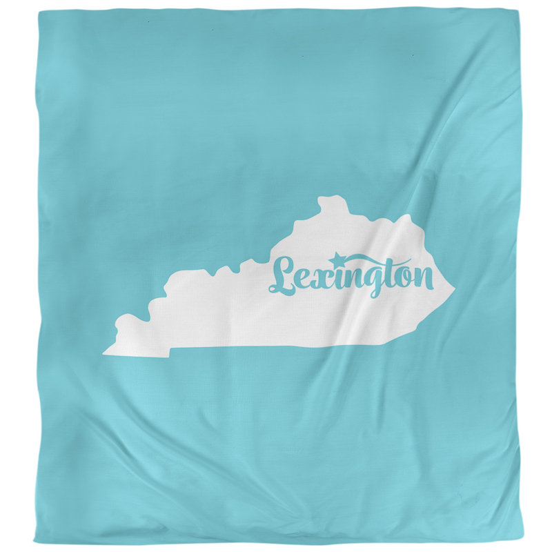 Housse de couette simple Kentucky Lexington, Housse de couette pour très grand lit, Bleu sarcelle, Microfibre