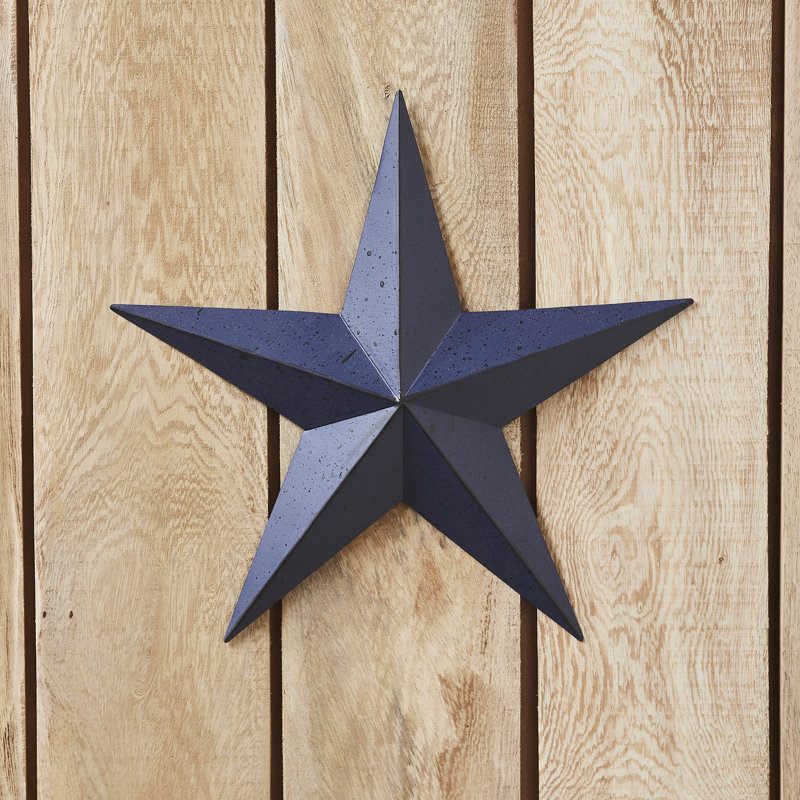  Festive Metal Star Wall Decor, 12" H x 12" W x 1.25" D, Navy