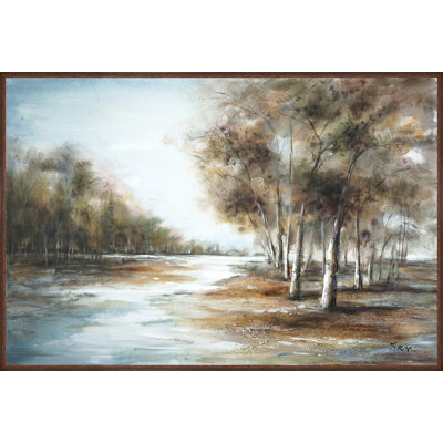 Forêt, cadre flottant, peinture sur toile