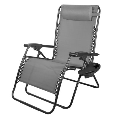 Four Seasons Steel Reclining Zero Gravity Lawn Chair, XL, Gray