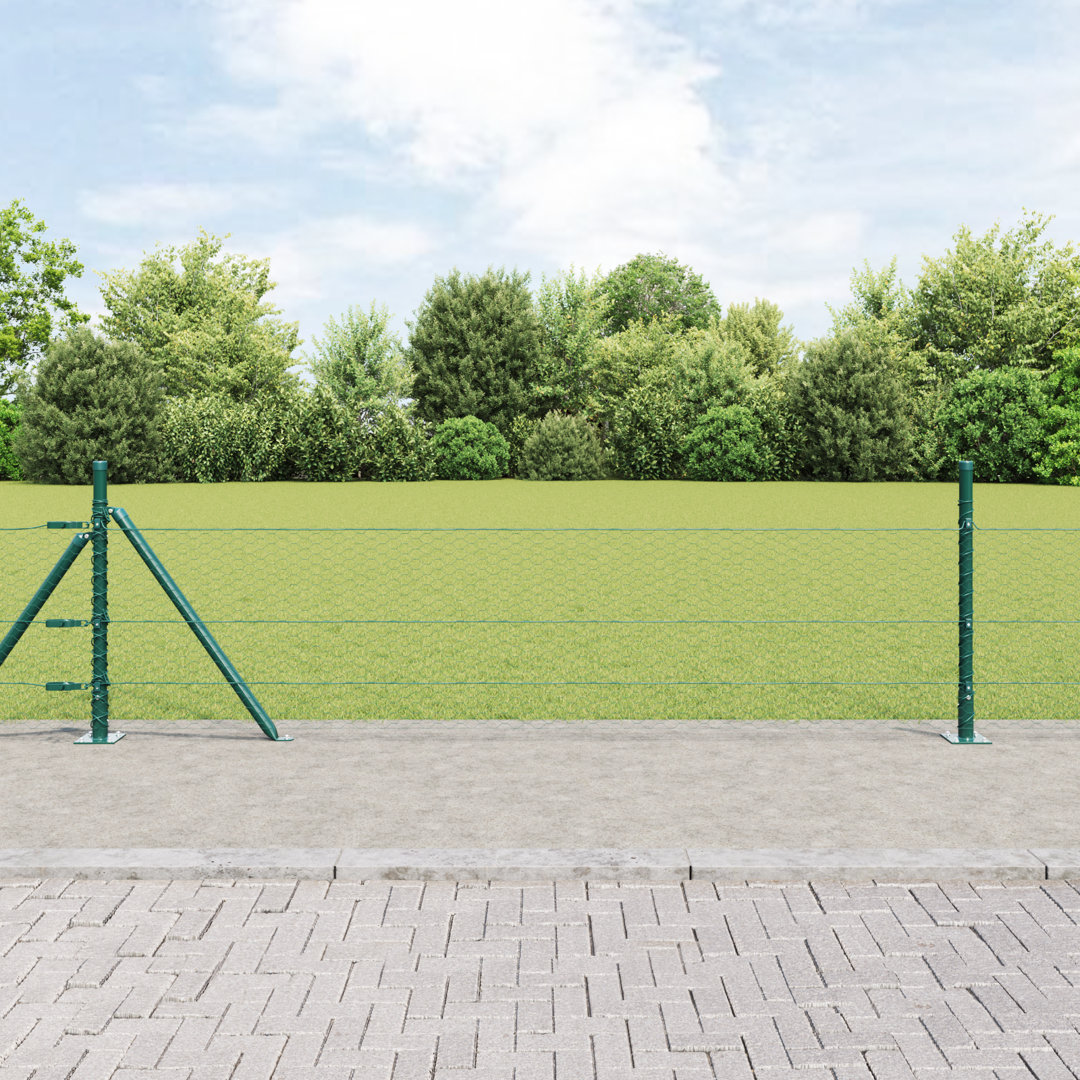 Vidaxl Hexagon Fence Green Steel