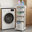 Trieur à linge à 4 niveaux avec roulettes, paniers amovibles, chariot de rangement compact pour salle de bain / salle de lavage, blanc