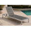 Chaise longue d'extérieur Devan en aluminium avec inclinaison réglable, lames en polyrésine, roulettes, structure argentée et lames en polyrésine grise-504550100