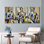 Ensemble de 3 tableaux muraux sur toile tendue représentant un portrait de femme cubiste