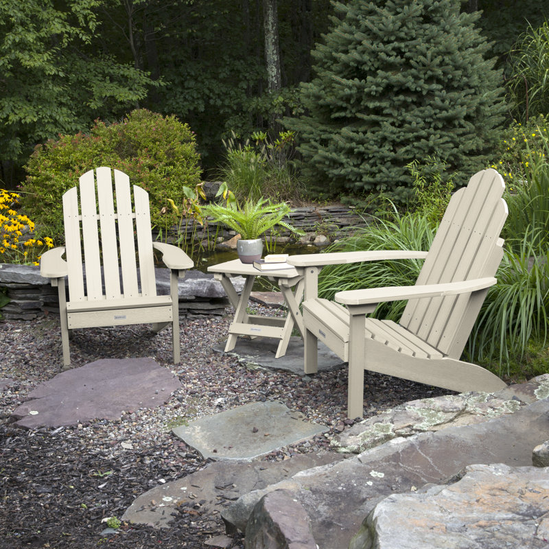 Chaise Adirondack en plastique avec table Anette, Blanchir
