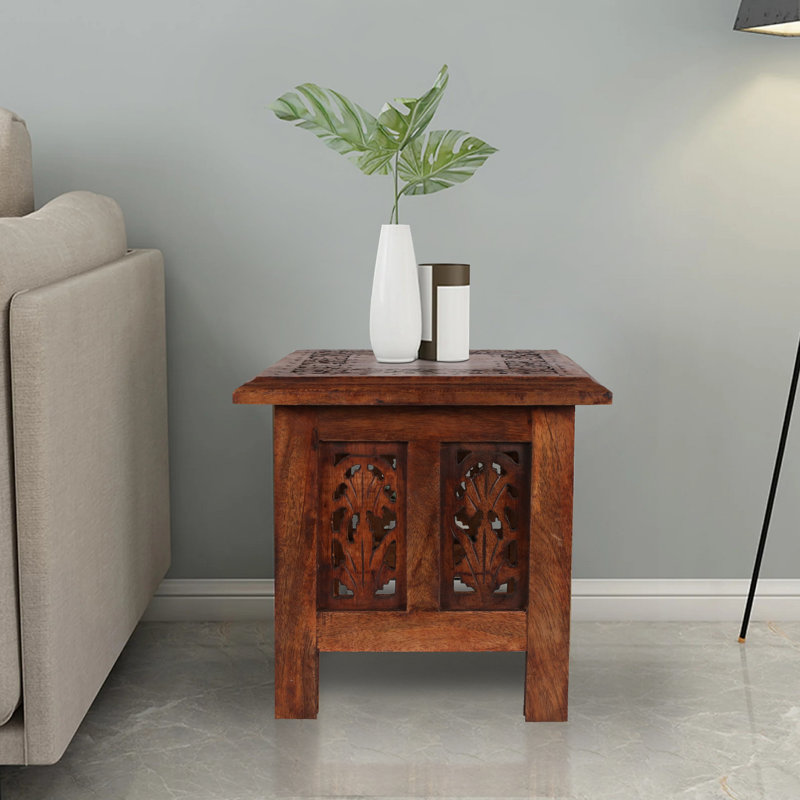 Abbey Four Leg Square Side Table, 31cm H x 30cm W x 30cm D, Mahogany