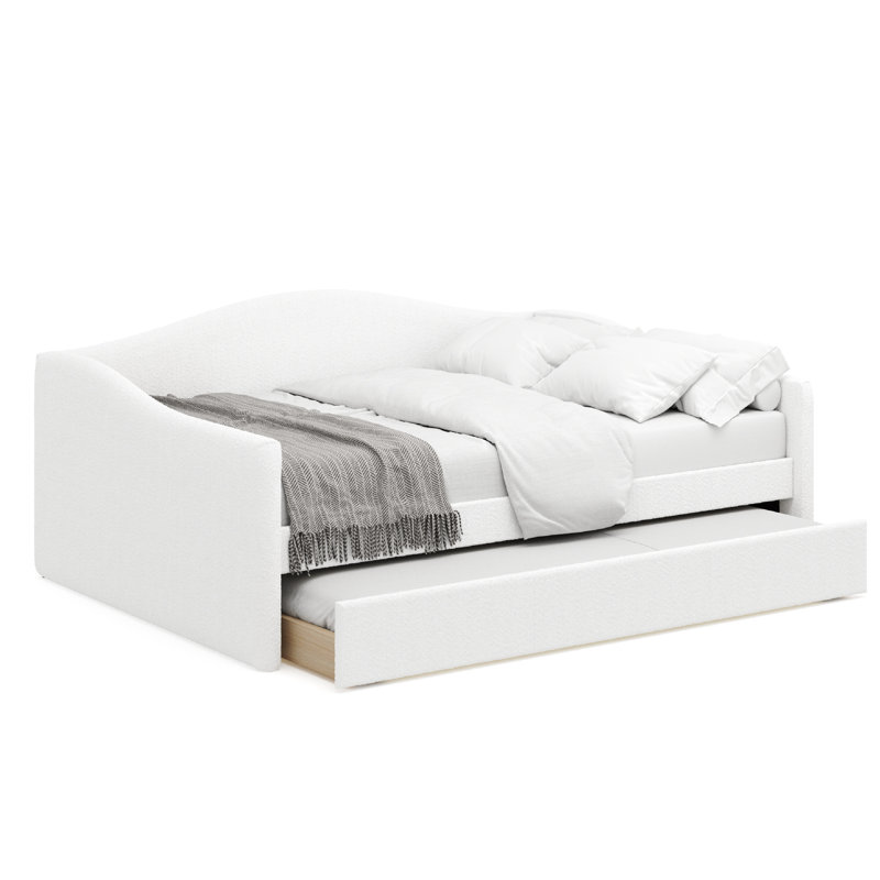 Lit de jour simple rembourré avec couchette Louise Boucle